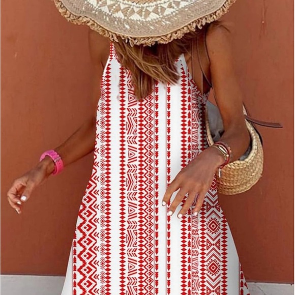 Dokotoo: Spaghetti Strap, Scoop Neck, Smocked Ruffle, Flowy Boho Maxi Dress - Picture 2 of 10